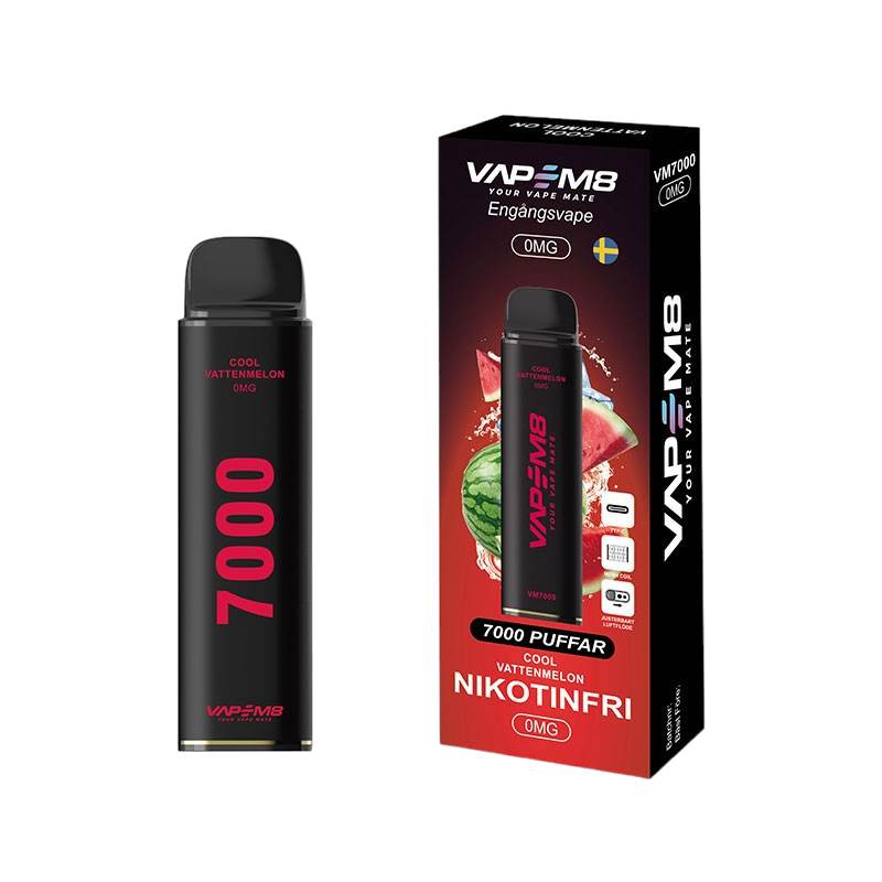 VapeM8 VM7000 MESH – Cool Vattenmelon Nikotinfri 7000 Puffar