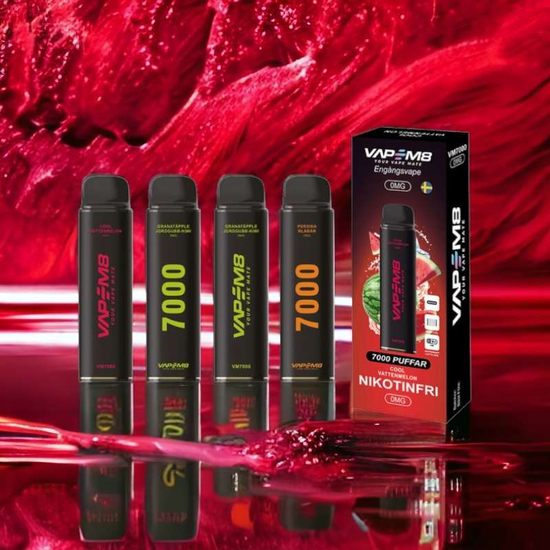 VapeM8 VM7000 Mesh Engångs Vape Nikotinfri 7000 Puffar